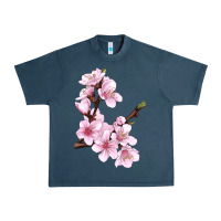 Midnight Navy Peach Blossom Urban Heavy Tee - LillyAllenDesigns