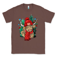 Chestnut Red Christmas long haired Cow Classic Tee - NancyCooperArtShop