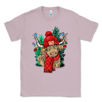 Lilac Red Christmas long haired Cow Classic Tee - NancyCooperArtShop
