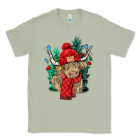 Matcha Red Christmas long haired Cow Classic Tee - NancyCooperArtShop