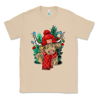 Mushroom Red Christmas long haired Cow Classic Tee - NancyCooperArtShop