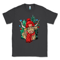 Smoke Red Christmas long haired Cow Classic Tee - NancyCooperArtShop