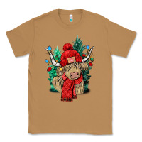 Toasted Coconut Red Christmas long haired Cow Classic Tee - NancyCooperArtShop
