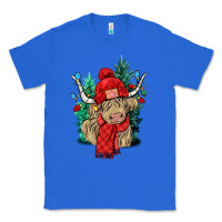 True Royal Red Christmas long haired Cow Classic Tee - NancyCooperArtShop