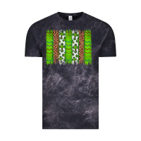 Cloud Black Western St. Patrick's Shamrock Cross Leopard Brushstroke Vintage Tee - Artiststas