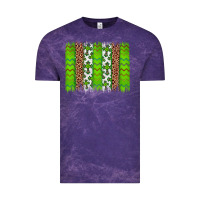 Cloud Purple Western St. Patrick's Shamrock Cross Leopard Brushstroke Vintage Tee - Artiststas