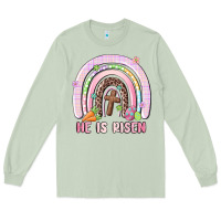 Matcha he is risen easter rainbow Long Sleeve Tee - MaliasSmallBusiness