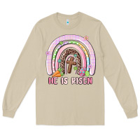 Mushroom he is risen easter rainbow Long Sleeve Tee - MaliasSmallBusiness