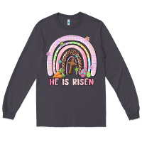 Smoke he is risen easter rainbow Long Sleeve Tee - MaliasSmallBusiness
