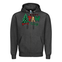 Charcoal Heather happy pawlidays christmas pets Zipper Hoodie - MaliasSmallBusiness