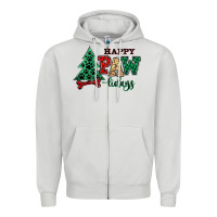 Dove Grey happy pawlidays christmas pets Zipper Hoodie - MaliasSmallBusiness