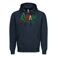 Navy happy pawlidays christmas pets Zipper Hoodie - MaliasSmallBusiness