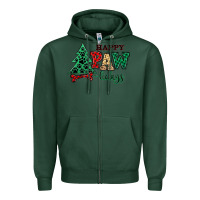 Sports Green happy pawlidays christmas pets Zipper Hoodie - MaliasSmallBusiness