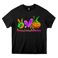 Black peace love halloween Heavy Core Tee - Zillion Design Studio