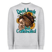Heather Grey dead inside but caffeinated Heavyweight Sweatshirt - Jasminsmagicworld