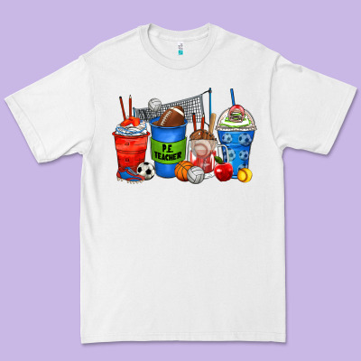 P.e. Teacher Coffee Cups Premium Tee Designed By Zillion Design Studio