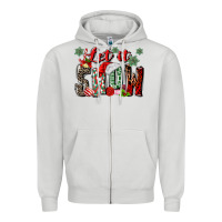 Dove Grey let it snow Zipper Hoodie - MaliasSmallBusiness