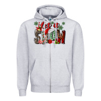 Heather Grey let it snow Zipper Hoodie - MaliasSmallBusiness
