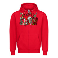 Red let it snow Zipper Hoodie - MaliasSmallBusiness