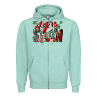 Seafoam let it snow Zipper Hoodie - MaliasSmallBusiness