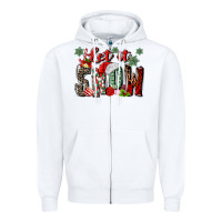 White let it snow Zipper Hoodie - MaliasSmallBusiness