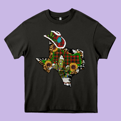 Christmas Texas Heavy Core Tee Designed By Ranaportraitstore
