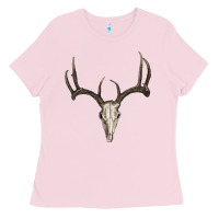 Bubblegum Pink deer skull Ladies Tee - RanaPortraitStore