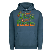 Pigment Midnight Navy Not lucky just Blessed with Cross St. Patricks day Urban Hoodie - HowdyJamesFarm