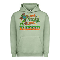Pigment Oil Green Not lucky just Blessed with Cross St. Patricks day Urban Hoodie - HowdyJamesFarm