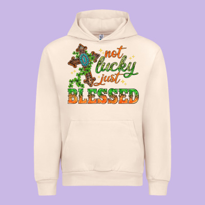 Not Lucky Just Blessed With Cross St. Patricks Day Urban Hoodie Designed By Howdyjamesfarm