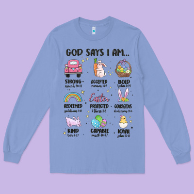 Christian Easter Long Sleeve Tee Designed By Maliassmallbusiness