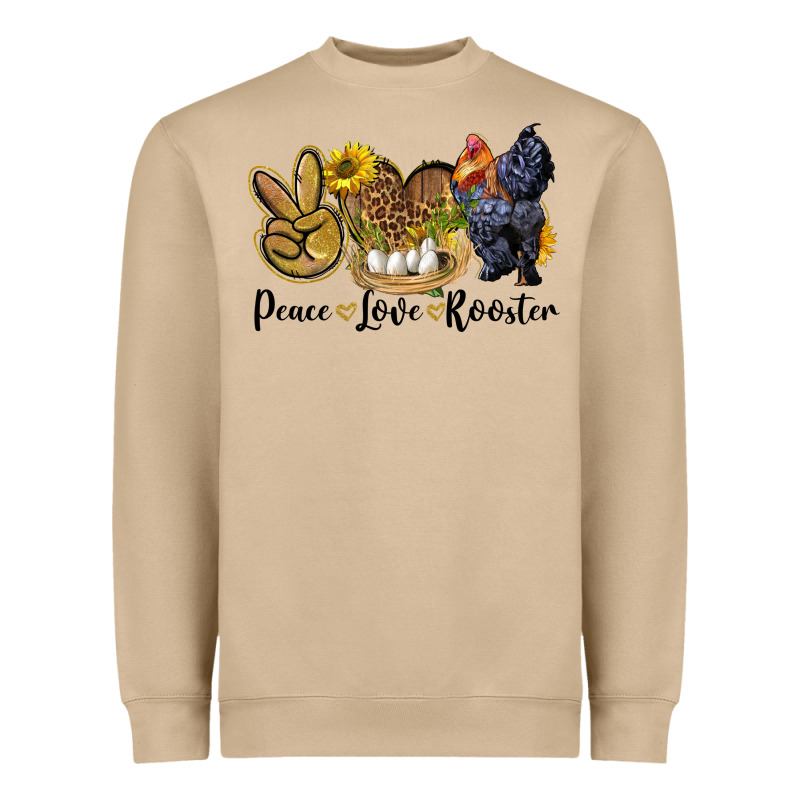 Peace Love Rooster Heavyweight Sweatshirt by LillyAllenDesigns | Teevron
