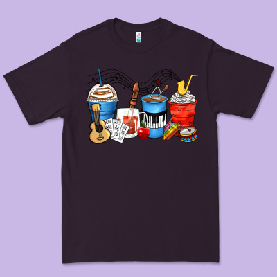 Music Teacher Coffee Cups Premium Tee Designed By Zillion Design Studio
