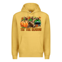 Antique Gold Tis' the season Football green helmet Premium Hoodie - NancyCooperArtShop