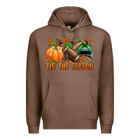 Chestnut Tis' the season Football green helmet Premium Hoodie - NancyCooperArtShop