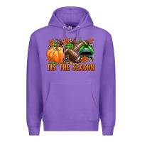 Purple Tis' the season Football green helmet Premium Hoodie - NancyCooperArtShop