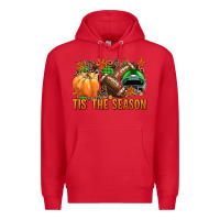 Red Tis' the season Football green helmet Premium Hoodie - NancyCooperArtShop