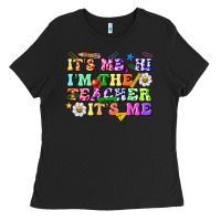 Black its me hi im the teacher its me Ladies Tee - texasbilliewilder