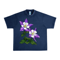 Navy rocky mountain columbine Urban Heavy Tee - LillyAllenDesigns