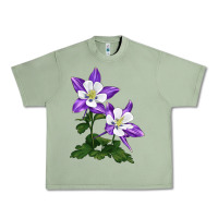 Oil Green rocky mountain columbine Urban Heavy Tee - LillyAllenDesigns