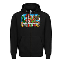Black love christmas cow Zipper Hoodie - MaliasSmallBusiness