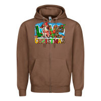 Chestnut love christmas cow Zipper Hoodie - MaliasSmallBusiness