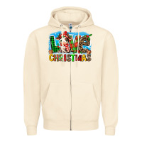 Sandshell love christmas cow Zipper Hoodie - MaliasSmallBusiness