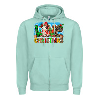 Love Christmas Cow Zipper Hoodie | Teevron