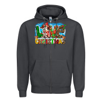 Smoke love christmas cow Zipper Hoodie - MaliasSmallBusiness