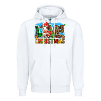 White love christmas cow Zipper Hoodie - MaliasSmallBusiness