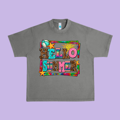 Hello Summer Urban Heavy Tee Designed By Adodesignshop