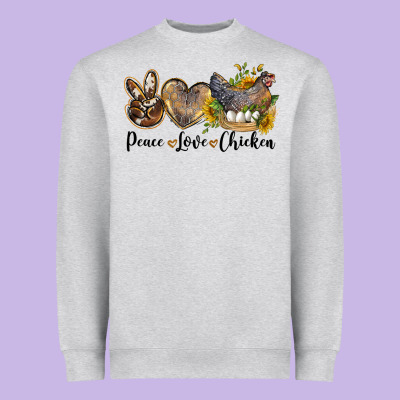 Western Peace Love Chickens Heavyweight Sweatshirt Designed By Lillyallendesigns