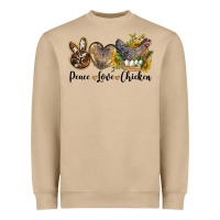 Mushroom Western Peace Love Chickens Heavyweight Sweatshirt - LillyAllenDesigns