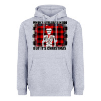 Heather Grey When You re Dead Inside But It Christmas Skeleton Heavyweight Hoodie - Bettercallsaul